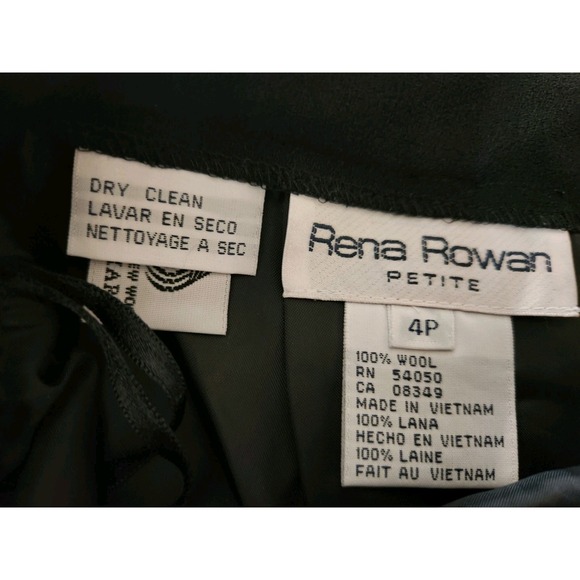 NWT Vtg 100%‎ Wool Skirt Black  Size 4 Petite High Low Hem Rena rowan - Picture 11 of 11
